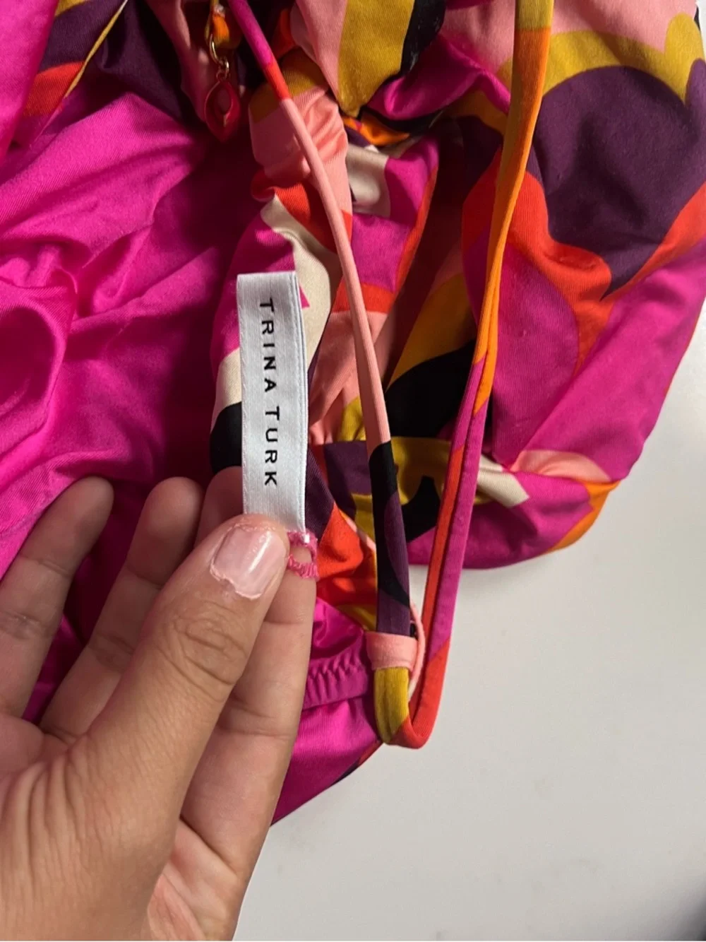 Trina Turk Pink, Purple & Orange Graphic Swimwear - Picture 4 of 4